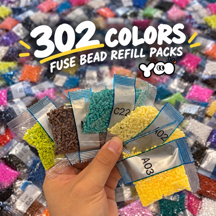 302 colours of fuse bead refill packs