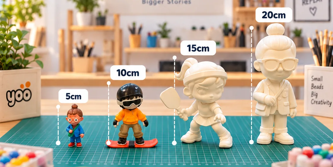 Figures at 5, 10, 15 and 20 cm side by side